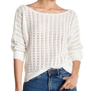 Free People Boomerang White Sweater NWT Small $98